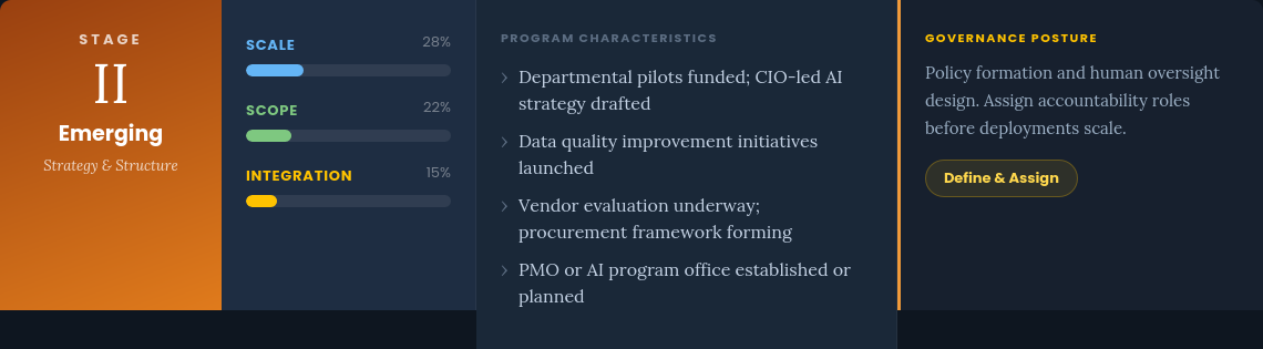 Stage II: Emerging — Strategy and Structure.